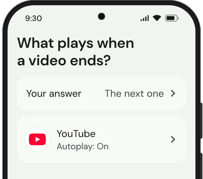 TrueTo on a phone, showing Autoplay set for Bright.