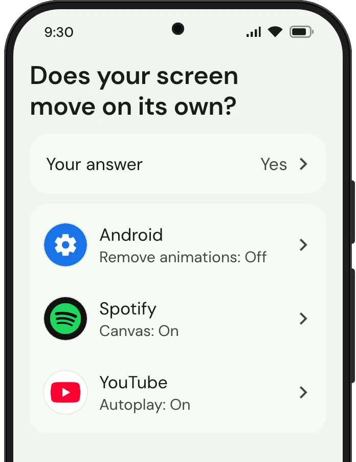 TrueTo on a phone, showing what it sets for Bright.