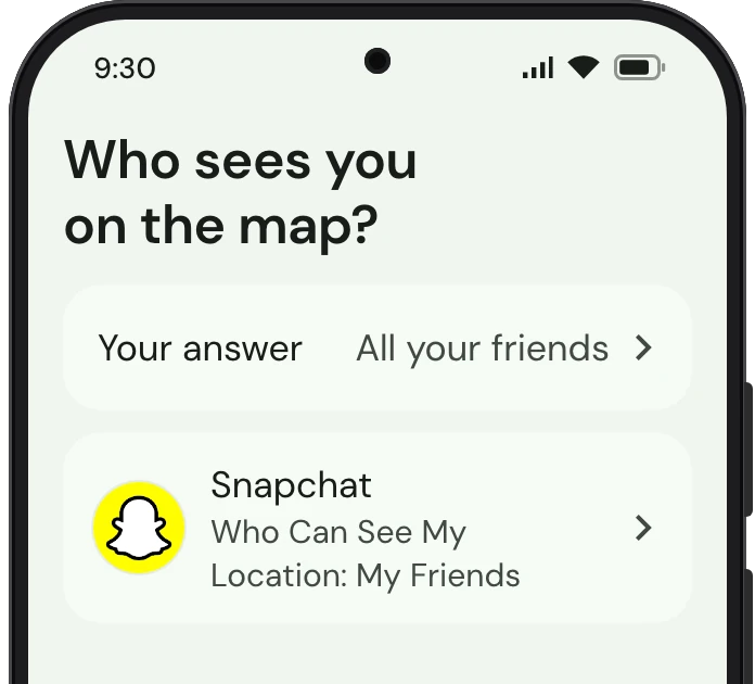 TrueTo on a phone, showing Location set for Influencer.