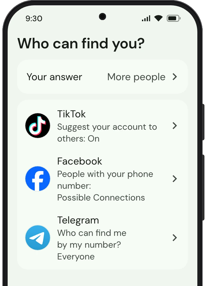 TrueTo on a phone, showing what it sets for Influencer.