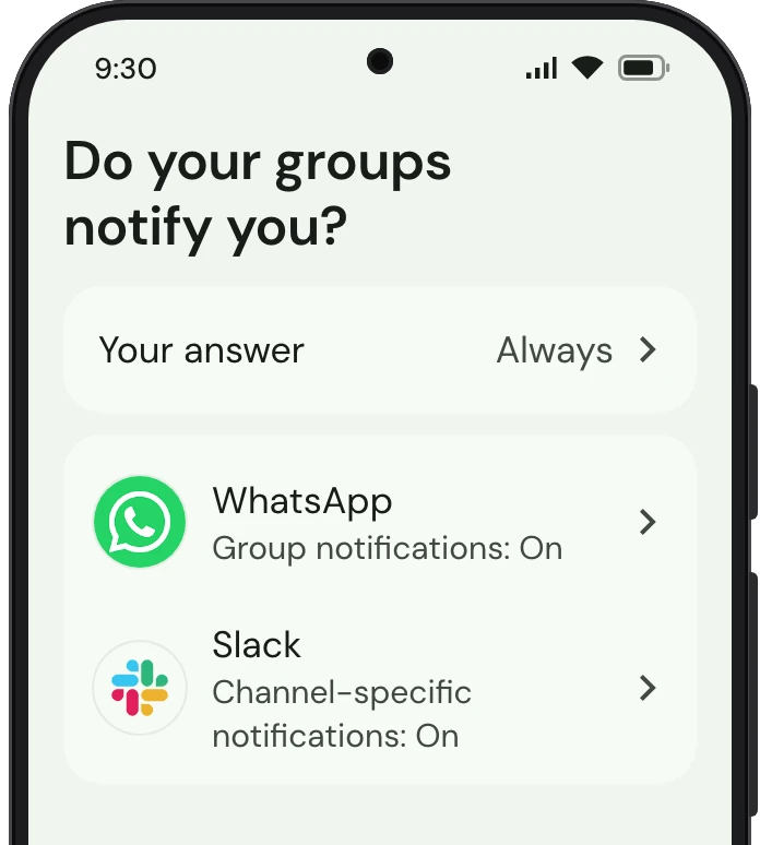 TrueTo on a phone, showing Group conversations as this page sets it.