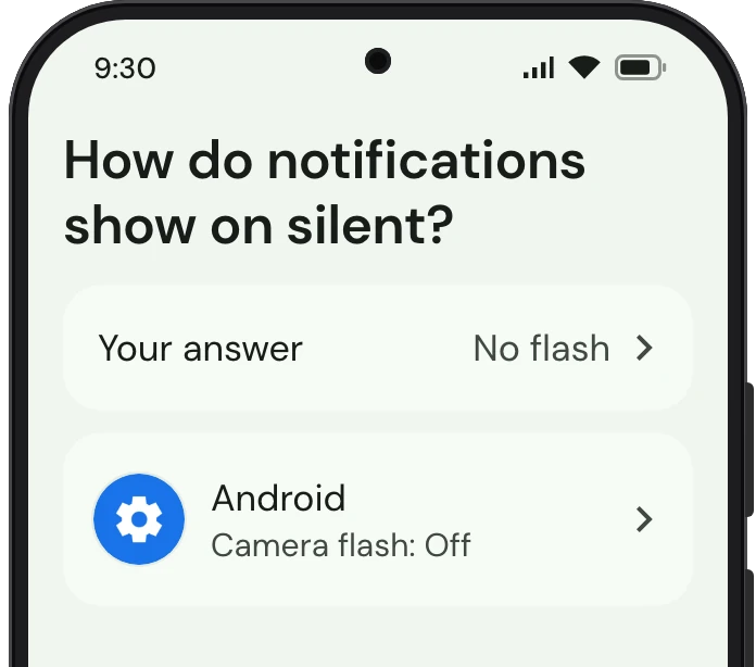 TrueTo on a phone: More ways to make alerts blend in.