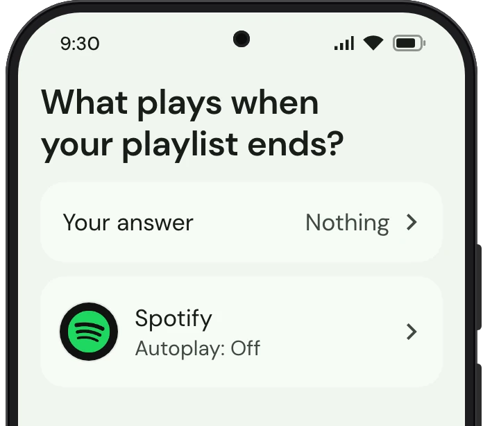 TrueTo on a phone, showing Similar songs set for Paused.
