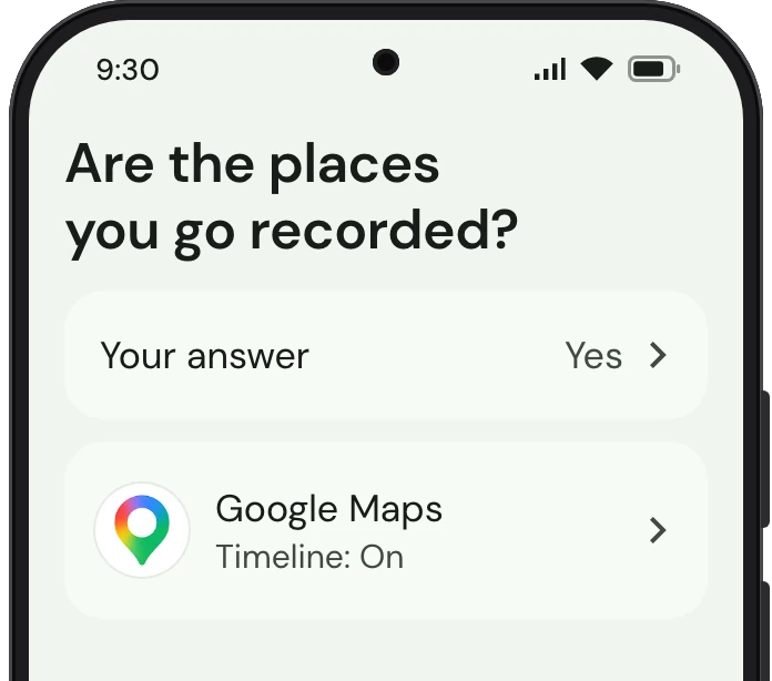 TrueTo on a phone, showing Timeline set for Personalized.